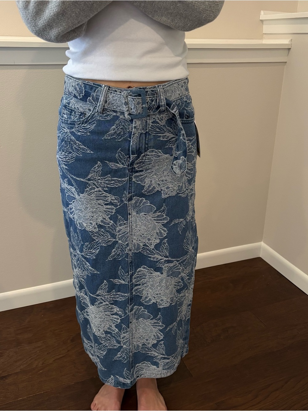 AVEC LES FILLES denim maxi skirt XS NWT